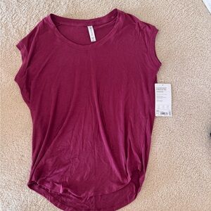 Athleta Short Sleeve Burgundy Tee NWT